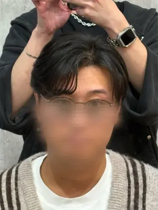 ショート パーマ メンズ 韓国メンズヘア/ 毛流れヘア　須田龍世のヘアスタイル