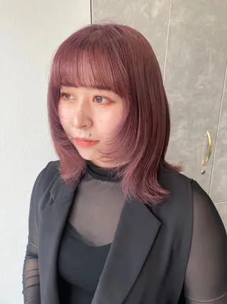 ミディアム カラー 顔まわり/インナー カラー/　syuriのヘアスタイル