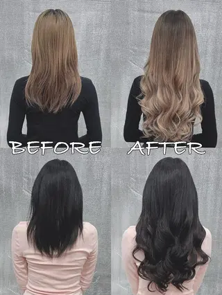 ロング カラー ヘアアレンジ LIP 大阪本店 エクステ 堀谷和孝のヘアスタイル