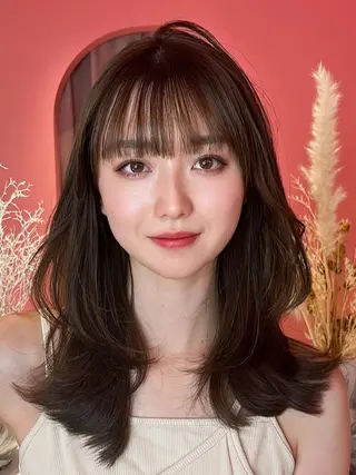 ロング カラー 山崎/ボブ縮毛矯正 レイヤー髪質改善のヘアスタイル