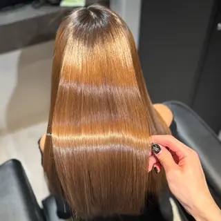 ロング パーマ ブリーチなしカラー I 髪質改善Ⅰたつやのヘアスタイル