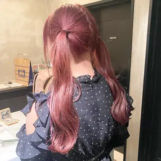 ロング カラー ヘアアレンジ 💗ガーリーヘア🎀 saki💗のヘアスタイル