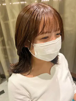 セミロング カラー 似合わせカット 小林愛奈のヘアスタイル