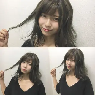 ミディアム カラー JILBLAN京都 ショート/ハイライトのヘアスタイル