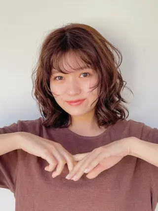 パーマ ボブ/ミディアム 親しみやすさ/さくらのヘアスタイル
