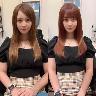 セミロング カラー 韓国×髪質改善💊 似合わせ/武田涼のヘアスタイル