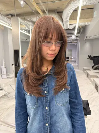 ロング カラー ハイトーンレイヤー 顔まわりSOTAのヘアスタイル