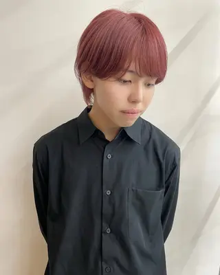 ショート カラー メンズ カットモデル/ ハイトーン/ゆうあのヘアスタイル