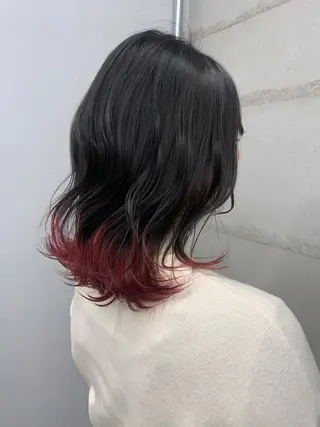 ミディアム カラー 透明感/オリーブ/ グレージュ/YUKAのヘアスタイル