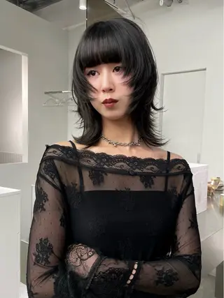 ミディアム stén所属・HARUKA/原宿 ハイトーン/レイヤーのヘアスタイル