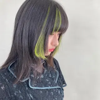 セミロング エクステ ハイトーン 💭黒崎ハルカのヘアスタイル