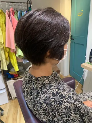 ショート カラー パーマ ヘアアレンジ メンズ キッズ ネイル マツエク・マツパ アイブロウ ORGA所属・飯塚 朋代のヘアスタイル