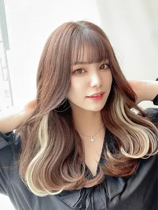 セミロング カラー 顔周り特化/韓国ヘア /レイヤー/吉野幸大のヘアスタイル