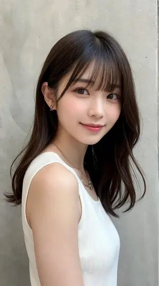 セミロング カラー 韓国ヘア🤍ワンホン 🤍あやかのヘアスタイル