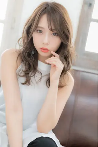 セミロング カラー パーマ ヘアアレンジ メンズ 川上 有香のヘアスタイル