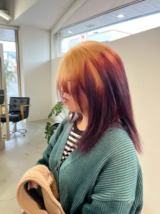 セミロング カラー vince gio所属・小田 輝太郎/ブリーチのヘアスタイル