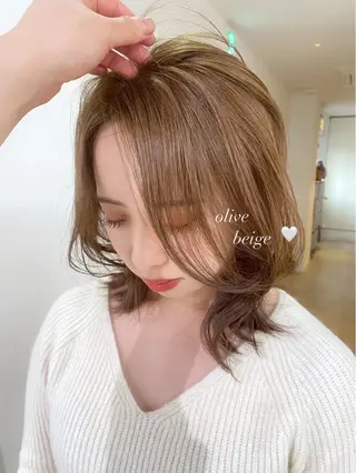 カラー mizuki/ピンク ベージュ.レイヤーのヘアスタイル