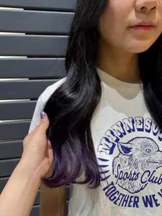 ロング カラー パーマ/カラーモデル ななほのヘアスタイル