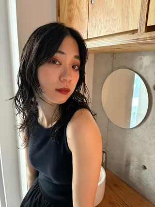 ミディアム パーマ 似合わせカット レイヤー/ボブのヘアスタイル