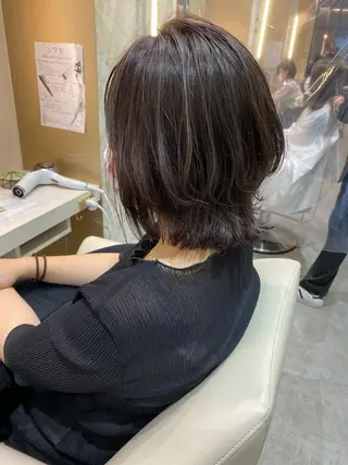 ミディアム カラー 店長/mao/ 前髪/顔周りカットのヘアスタイル