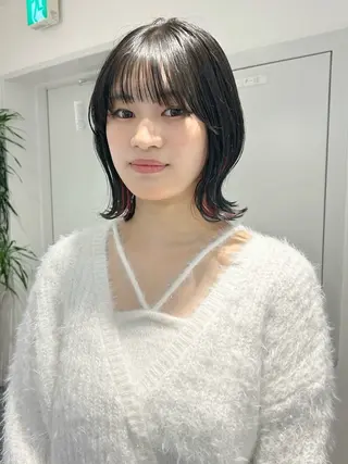 ミディアム カラー 池袋レイヤーカット/ 顔まわりtaigaのヘアスタイル