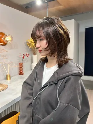 ミディアム レイヤーカット 古川洋之のヘアスタイル