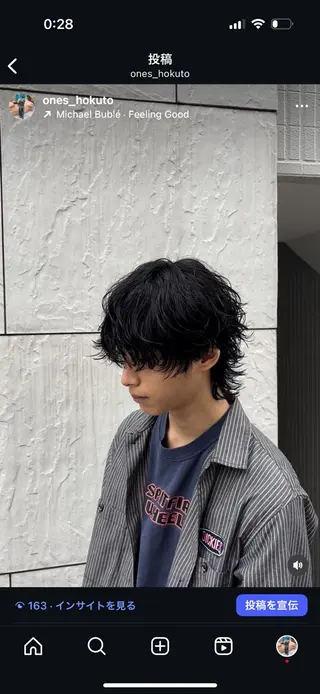 パーマ メンズハイトーン 北斗💍レイヤーのヘアスタイル