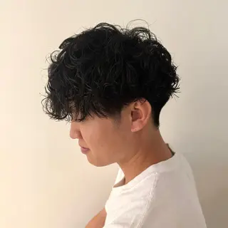 ショート パーマ メンズ さくらば ここのヘアスタイル