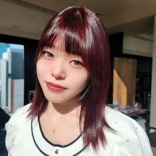 ミディアム カラー Nanako。/韓国 ヘア/顔周りカットのヘアスタイル