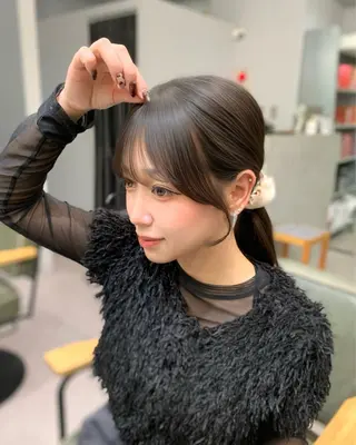 ロング 🎀韓国風顔周り× 透明感/梅田/アリサのヘアスタイル