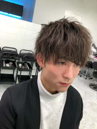 パーマ メンズ BABY 艶髪暗髪ヘア💖達人のヘアスタイル