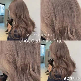 セミロング カラー 🥞ベージュ系カラー 【すずきりほ】🥞のヘアスタイル