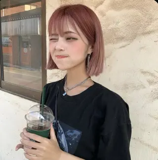 ショート カラー 莉乃/縮毛矯正/髪質 改善/艶カラーのヘアスタイル