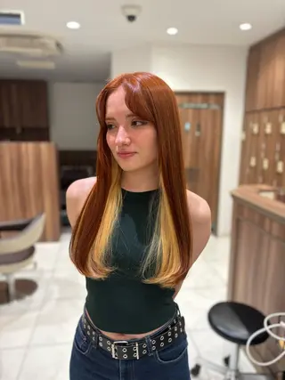 ロング ツヤ髪縮毛矯正💫/ ハイトーン/あゆみのヘアスタイル