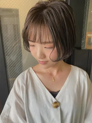 ショート カラー パーマ ヘアアレンジ キッズ ネイル マツエク・マツパ umu.［韓国ヘア /ダウンパーマ］のヘアスタイル