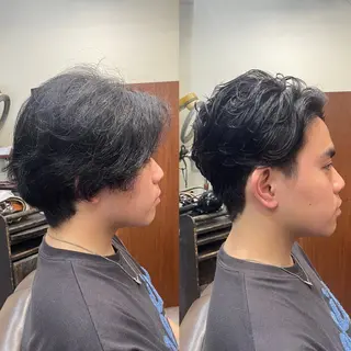 ミディアム パーマ メンズ トレサンパ所属・💈トレサンパ 💈金山駅✂︎愛実のヘアスタイル