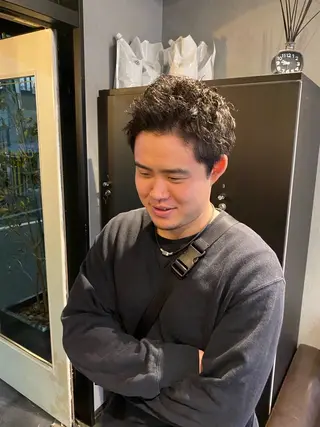 ショート カラー パーマ ヘアアレンジ メンズ キッズ HairSignature所属・ブリーチ指名神戸 No.1美容師RENのヘアスタイル