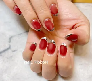 ネイル ネイルリボン 受付スタッフのネイルデザイン