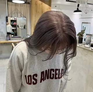 ミディアム カラー オリーブ/縮毛♡ Natsuno🩰のヘアスタイル