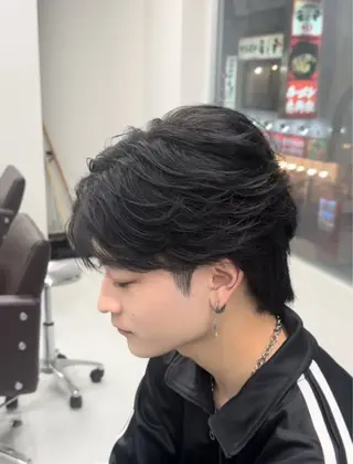 メンズ ニュアンス/フェザー /ウルフ/伶馬のヘアスタイル