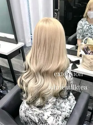 ロング カラー エクステ🩵ブリーチ 韓国ヘア🩵KAEのヘアスタイル