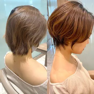 ショート ショート/ボブ/ 白髪ぼかし/しんやのヘアスタイル