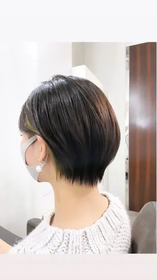 ショート カラー 🩵縮毛矯正  髪質 改善 美髪🩵のヘアスタイル