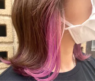 ミディアム カラー 新井 彩寿花のヘアスタイル