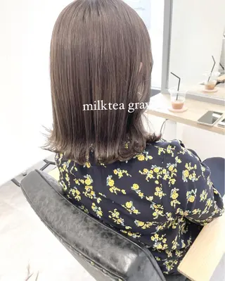 ミディアム カラー misaki🎀 まろみ透け感カラーのヘアスタイル