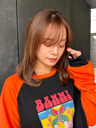 ミディアム カラー 透明感/ベージュ /kazui🐈のヘアスタイル