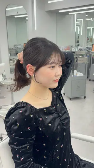 ミディアム カラー 韓国ヘア/レイヤー/ 顔まわり足立遥奈のヘアスタイル