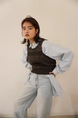 ミディアム メンズハイトーン/栄 /イトウタケルのヘアスタイル