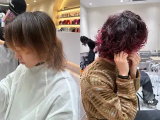 カラー パーマ メンズ AMI ウルフパーマ/メンズのヘアスタイル