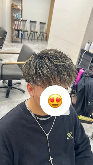 ショート カラー パーマ DIECESHIBUYA.所属・メンズカット/ 似合わせ/比嘉のヘアスタイル